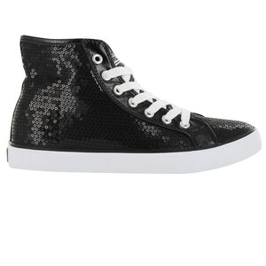 Gotta Flurt Girl's Disco II Hi Top Black Sequin Dance Sneaker size 9
